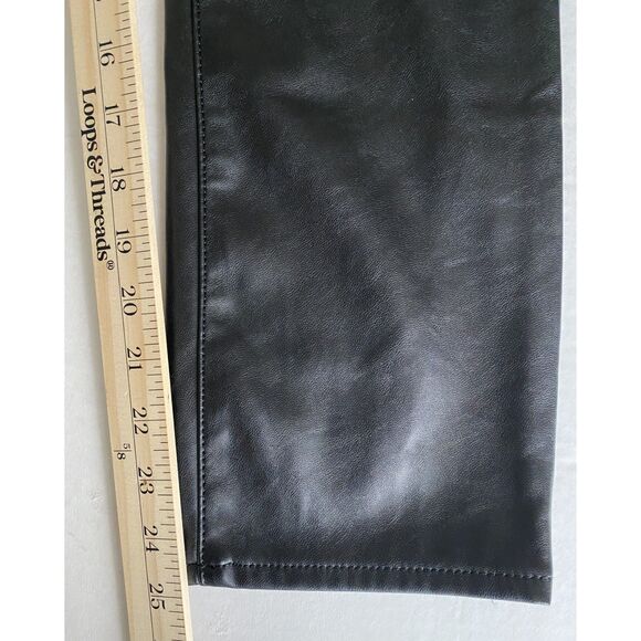 Gap Vintage Slim High Rise Vegan Leather Black Pants Ankle Length Flattering 2P - Picture 7 of 12